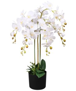 Umjetna orhideja s posudom 75 cm bijela