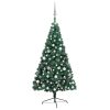 Umjetna polovica božićnog drvca LED s kuglicama zelena 240 cm