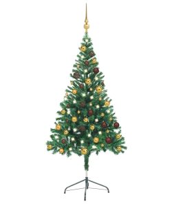 Umjetno božićno drvce LED s kuglicama 150 cm 380 grana
