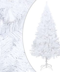 Umjetno božićno drvce LED s kuglicama bijelo 180 cm PVC