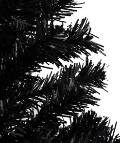 Umjetno božićno drvce LED s kuglicama crno 240 cm PVC
