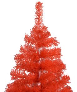 Umjetno božićno drvce LED s kuglicama crveno 120 cm PVC