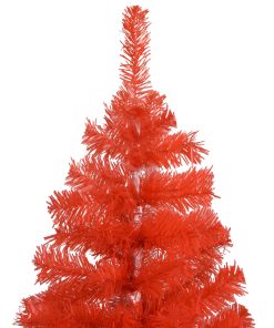 Umjetno božićno drvce LED s kuglicama crveno 150 cm PVC