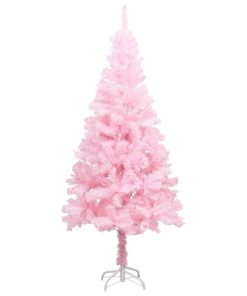 Umjetno božićno drvce LED s kuglicama ružičasto 120 cm PVC