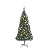 Umjetno božićno drvce LED s kuglicama zeleno 150 cm PVC i PE