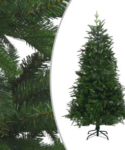Umjetno božićno drvce LED s kuglicama zeleno 210 cm PVC i PE
