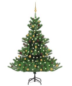 Umjetno božićno drvce kavkaska jela LED i kuglice zeleno 180cm