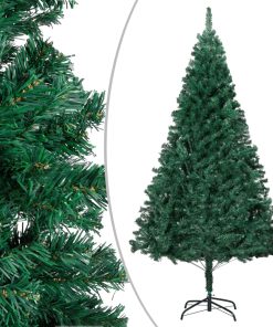 Umjetno božićno drvce s LED s kuglicama zeleno 120 cm PVC