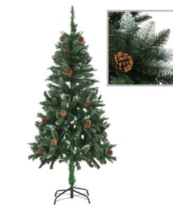 Umjetno božićno drvce s LED svjetlima i kuglicama 150 cm