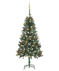 Umjetno božićno drvce s LED svjetlima i kuglicama 150 cm
