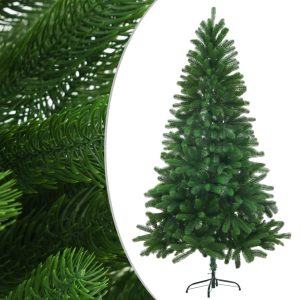 Umjetno božićno drvce s LED svjetlima i kuglicama 150 cm zeleno