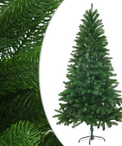 Umjetno božićno drvce s LED svjetlima i kuglicama 150 cm zeleno
