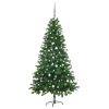 Umjetno božićno drvce s LED svjetlima i kuglicama 180 cm zeleno