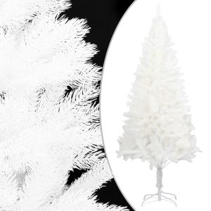 Umjetno božićno drvce s LED svjetlima i kuglicama bijelo 240 cm