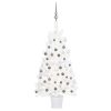 Umjetno božićno drvce s LED svjetlima i kuglicama bijelo 90 cm