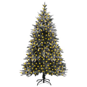 Umjetno božićno drvce s LED svjetlima i snijegom 210 cm PVC/PE