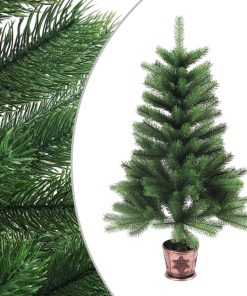 Umjetno božićno drvce s realističnim iglicama 90 cm zeleno