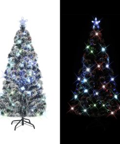 Umjetno božićno drvce sa stalkom LED 150 cm optička vlakna