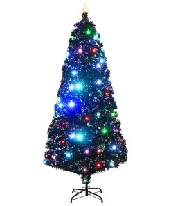 Umjetno božićno drvce sa stalkom LED 180 cm optička vlakna