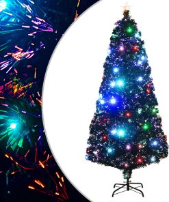 Umjetno božićno drvce sa stalkom LED 180 cm optička vlakna