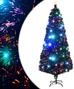 Umjetno božićno drvce sa stalkom LED 210 cm optička vlakna