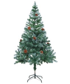 Umjetno zamrznuto Božićno drvce sa šišarkama 150 cm