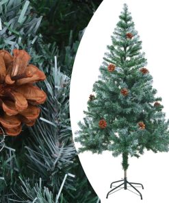 Umjetno zamrznuto Božićno drvce sa šišarkama 150 cm