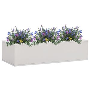 Uredska posuda za cvijeće svjetlosiva 90 x 40 x 23 cm čelična