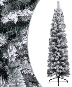 Usko božićno drvce s LED svjetlima i kuglicama zeleno 120cm PVC