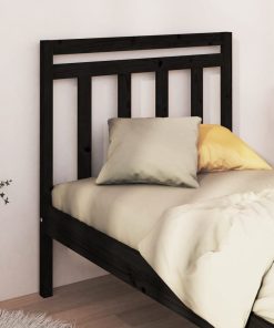 Uzglavlje za krevet crno 95 x 4 x 100 cm od masivne borovine