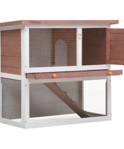 Vanjska kućica za zečeve s 1 vratima smeđa drvena