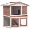 Vanjska kućica za zečeve s 3 vrata smeđa drvena