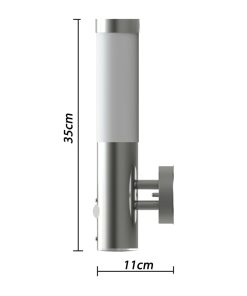 Vanjska zidna svjetiljka s detektorom pokreta od nehrđajućeg čelika