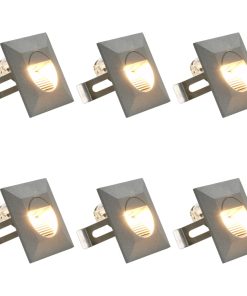 Vanjske LED zidne svjetiljke 6 kom 5 W srebrne četvrtaste