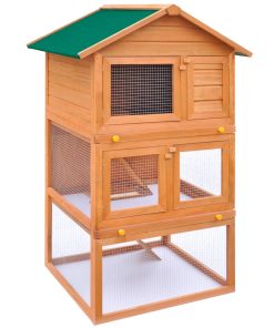 Vanjski kavez kućica za male životinje i kućne ljubimce 3 sloja  drva