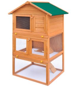 Vanjski kavez kućica za male životinje i kućne ljubimce 3 sloja  drva
