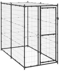 Vanjski kavez za pse s krovom čelični 110 x 220 x 180 cm