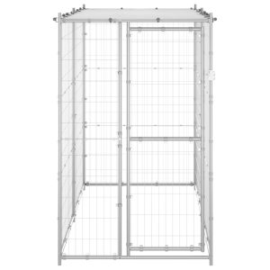 Vanjski kavez za pse s krovom pocinčani čelik 110x220x180 cm