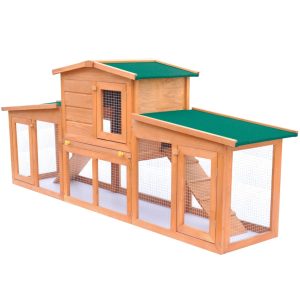 Veliki vanjski kavez za zečeve i male životinje s krovom drveni