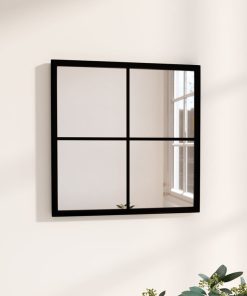 VidaXL Zidno ogledalo crno 40 x 40 cm metalno