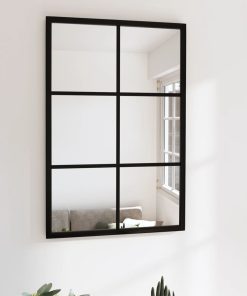 VidaXL Zidno ogledalo crno 60 x 40 cm metalno
