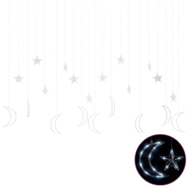 Vilinska svjetla u obliku zvijezda i mjeseca 345 LED bijela