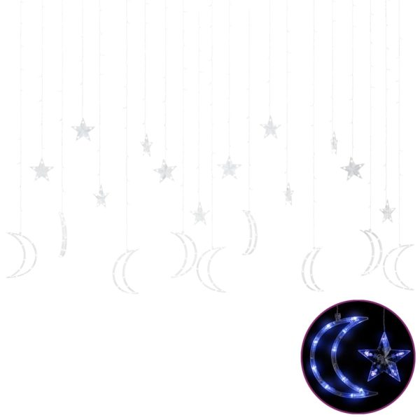 Vilinska svjetla u obliku zvijezda i mjeseca 345 LED plava