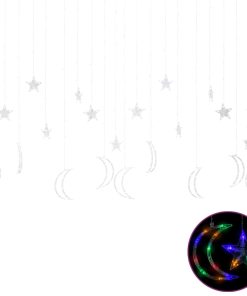 Vilinska svjetla u obliku zvijezda i mjeseca 345 LED šarena