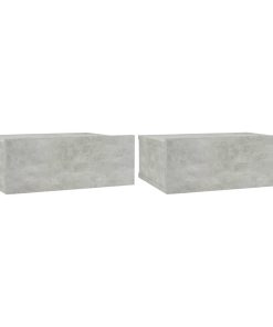 Viseći noćni ormarići 2 kom boja betona 40x30x15 cm od iverice