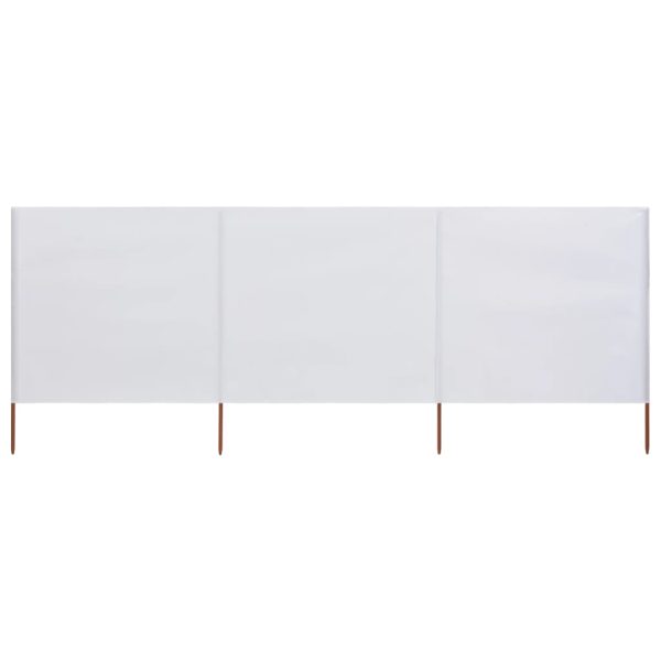 Vjetrobran s 3 panela od tkanine 400 x 160 cm pješčano bijeli