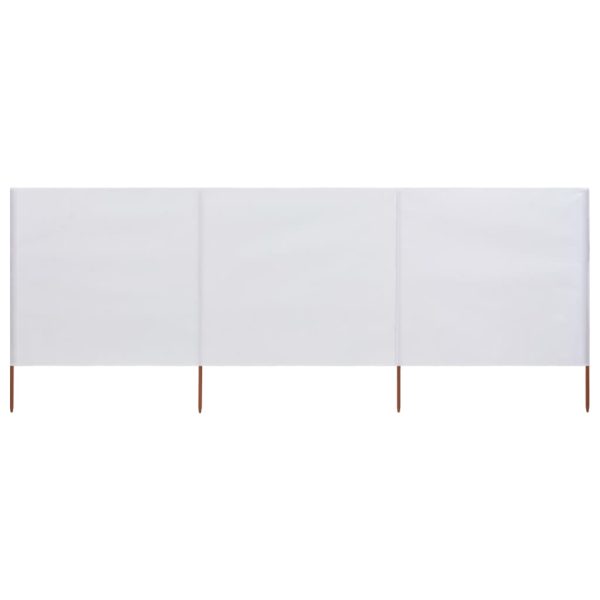 Vjetrobran s 3 panela od tkanine 400 x 80 cm pješčano bijeli