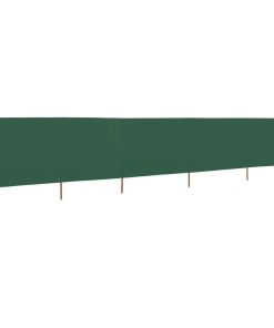 Vjetrobran s 5 panela od tkanine 600 x 120 cm zeleni