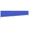 Vjetrobran s 5 panela od tkanine 600 x 160 cm azurno plavi