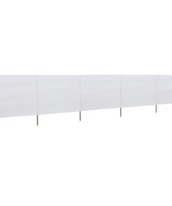 Vjetrobran s 5 panela od tkanine 600 x 160 cm pješčano bijeli